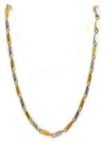 Kétszínű aranyozott fém nyaklánc, h: 55 cm