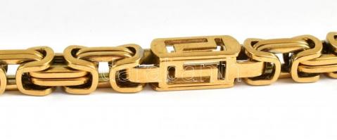 Vastag aranyozott fém karkötő, h: 21 cm