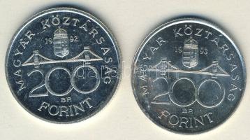 1992-93. 200Ft Ag "MNB" (2x) T:BU,2