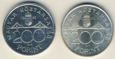 1992-93. 200Ft Ag "MNB" (2x) T:BU,2