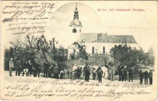 1901 Torda, Turda; Új református templom, falubeliek ünnepségkor / new Calvinist church, celebration