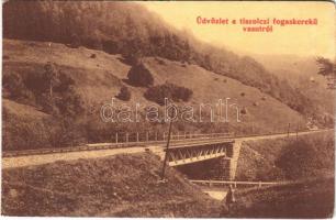 Tiszolc, Tisovec; Fogaskerekű vasúti híd. Kreisler József kiadása / cogwheel railway bridge