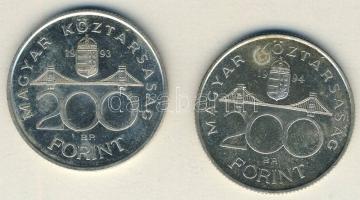 1993-94. 200Ft Ag "MNB" (1x), "Deák" (1x) T:BU,2