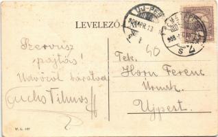 1908 Temesvár, Timisoara; pályaudvar, vasútállomás, villamos. W.L. 127. / railway station, tram