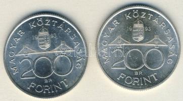 1993. 200Ft Ag "MNB" (2x) T:BU,2