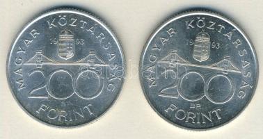 1993. 200Ft Ag "MNB" (2x) T:BU,2