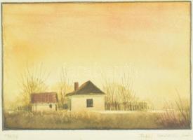 Barsi Ferenc (?-): Tanya. Akvarell, papír, jelzett. Üvegezett fa keretben. 7,5x10,5 cm