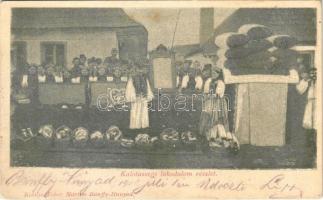 1900 Kalotaszeg, Tara Calatei; lakodalom részlete. Fehér Márton kiadása / wedding, folklore