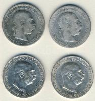 Ausztria 1893-1915. 1K Ag (4x) mind klf évszámmal T:2,3