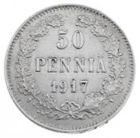 Finnország 1917. 50p Ag T:1-,2 Finland 1917. 50 Pennia Ag C:AU,XF Krause KM#20