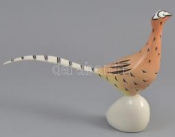 Drasche porcelán madár figura, kézzel festett, jelzett, apró mázhibákkal, m: 15 cm, h. 21 cm / Hand painted porcelain bird figure