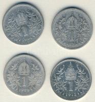 Ausztria 1894-1913. 1K Ag (4x) mind klf évszámmal T:2/3,3