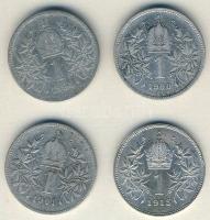Ausztria 1894-1915. 1K Ag (4x) mind klf évszámmal T:2,3 ph.