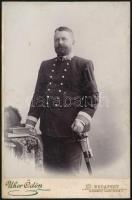 1898 Hübner nevű katona saját kézzel feliratozott fotója. 11x16 cm