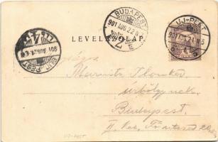 1901 Budapest IV. Újpest, Római katolikus templom, utca, kávéház, Singer Lipót üzlete. Divald Károly...