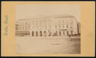 cca 1860 Budapest a Lloyd ház a mai Széchenyi téren. Vizitkártya méretű fotó 10x6 cm