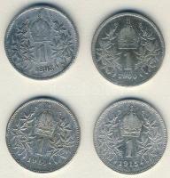 Ausztria 1893-1915. 1K Ag (4x) mind klf évszámmal T:2/3,3 ph.