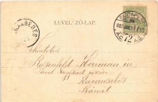 1902 Budapest XIX. Kispest, Községháza, Színház, Római katolikus templom. Art Nouveau, floral (vágot...