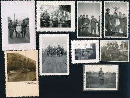 II. világháborús katonai fotók, életképek, csoportképek, 15 db, vegyes méretben
