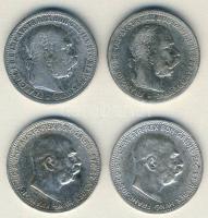 Ausztria 1893-1915. 1K Ag (4x) mind klf évszámmal T:2/3,3 ph