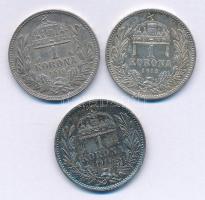 1914KB-1916KB 1K Ag "Ferenc József" (3xklf) T:1-,2 patina