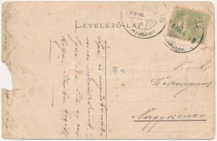 1906 Orosháza, Állami polgári fiú és leányiskola, Árpád tér. Pless N. kiadása (b)