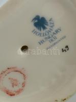 Hollóházi porcelán korsós lány, kézzel festett, jelzett, ragasztásnyommal, m: 27,5 cm