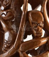 E. Matule jelzéssel: Afrikai figurális fafaragás. Sellakozott fa. 56 cm