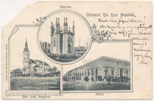 1905 Kiskunmajsa, Kápolna, Római katolikus templom, zárda. Törley Kornél kiadása. Floral (b)
