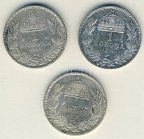 1894-1914. 1K Ag (3x) mind klf évszámmal T:2/3,3