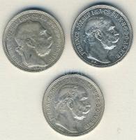 1894-1914. 1K Ag (3x) mind klf évszámmal T:2/3,3