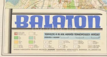 1939 Balaton, tervezte: M. Kir. Honvéd Térképészeti Intézet, 1:50 000, szakadással, 64×88 cm