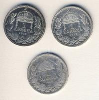 1893-1914. 1K Ag (3x) mind klf évszámmal T:2/3,3