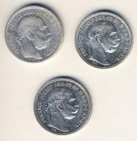 1894-1916. 1K Ag (3x) mind klf évszámmal T:2/3,3