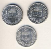 1894-1916. 1K Ag (3x) mind klf évszámmal T:2/3,3