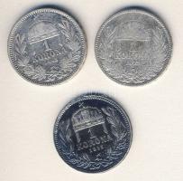 1893-1915. 1K Ag (3x) mind klf évszámmal T:2/3,3