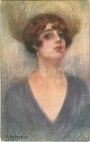 Italian lady art postcard. Proprieta artistica riservata 2000/2. s: M. Bettinelli (EK)