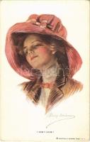 I don't care! Lady art postcard. Reinthal & Newman s: Philip Boileau (EK)