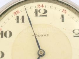 Fém tokos Doxa zsebóra, jelzett tok, jelzett szerkezettel,.szép számlappal, működőképes, d:55 mm