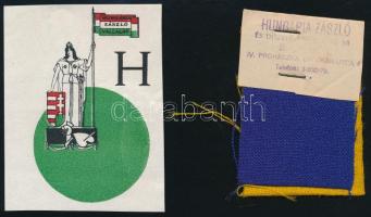 1938 Hungária zászló vállalat reklámnyomtatvány és zászlóminta.