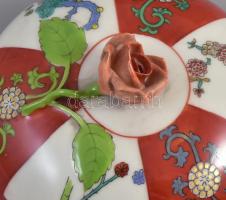 Herendi (Sissi) Gödöllő (SR - Siang Rouge) mintás, rózsás bonbonniere. Kézzel festett, jelzett, mini...