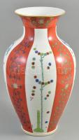 Herendi (Sissi) Gödöllő (SR - Siang Rouge) mintás, váza. Kézzel festett, jelzett, hibátlan m: 34 cm