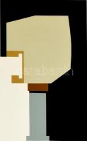 Mark (Márkus), Anna (1928-): Geometrikus kompozíció, 1990. Szitanyomat, papír, jelzett, művészpéldány EA. jelzéssel. Üvegezett keretben. 45x34 cm / Screenprint on paper, signed, artists proof.