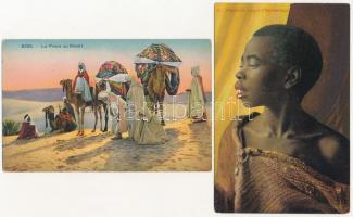 16 db RÉGI motívum képeslap: egzotikus folklór / 16 pre-1945 motive postcards: exotic folklore