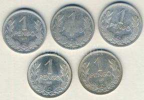 1926-1939. 1P Ag (5x) 3 klf évszámmal T:2,3