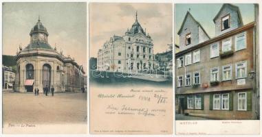 25 db RÉGI hosszúcímzéses város képeslap: 10 magyar és 15 külföldi / 25 pre-1910 town-view postcards...