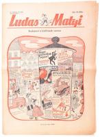 1955 Ludas Matyi XI. évf. 48. sz., 1955. december 1., Szerk.: Gádor Béla, Gáspár Antal, Tabi László, kisebb szakadásokkal, 8 p.