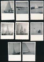 cca 1960 Balatoni vitorlások, 10 db fotó, 8,5×6 cm