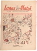 1956 Ludas Matyi XII. évf. 14. sz., 1956. április 5., Szerk.: Gádor Béla, Gáspár Antal, Tabi László, szakadásokkal, 8 p.