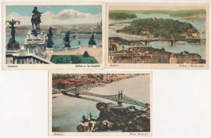 Budapest - 3 db régi képeslap / 3 pre-1945 postcards